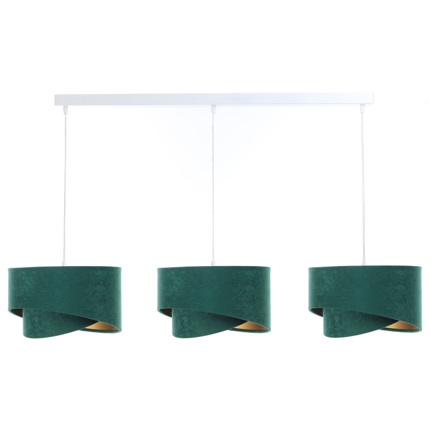 Candelabro suspenso GALAXY 3xE27/60W/230V verde/dourado