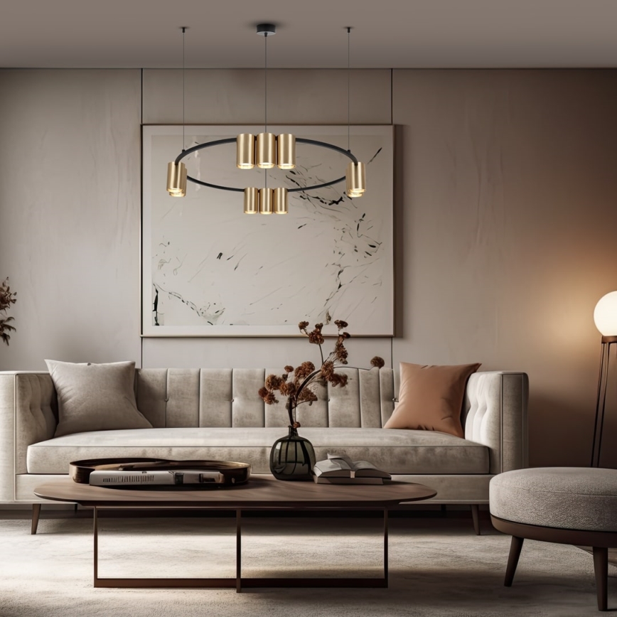 Candelabro suspenso GENESIS 10xGU10/8W/230V dourada