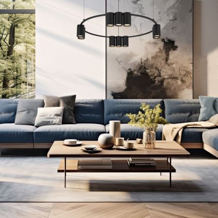 Candelabro suspenso GENESIS 10xGU10/8W/230V preto