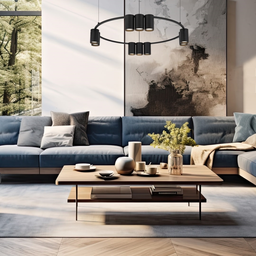 Candelabro suspenso GENESIS 10xGU10/8W/230V preto