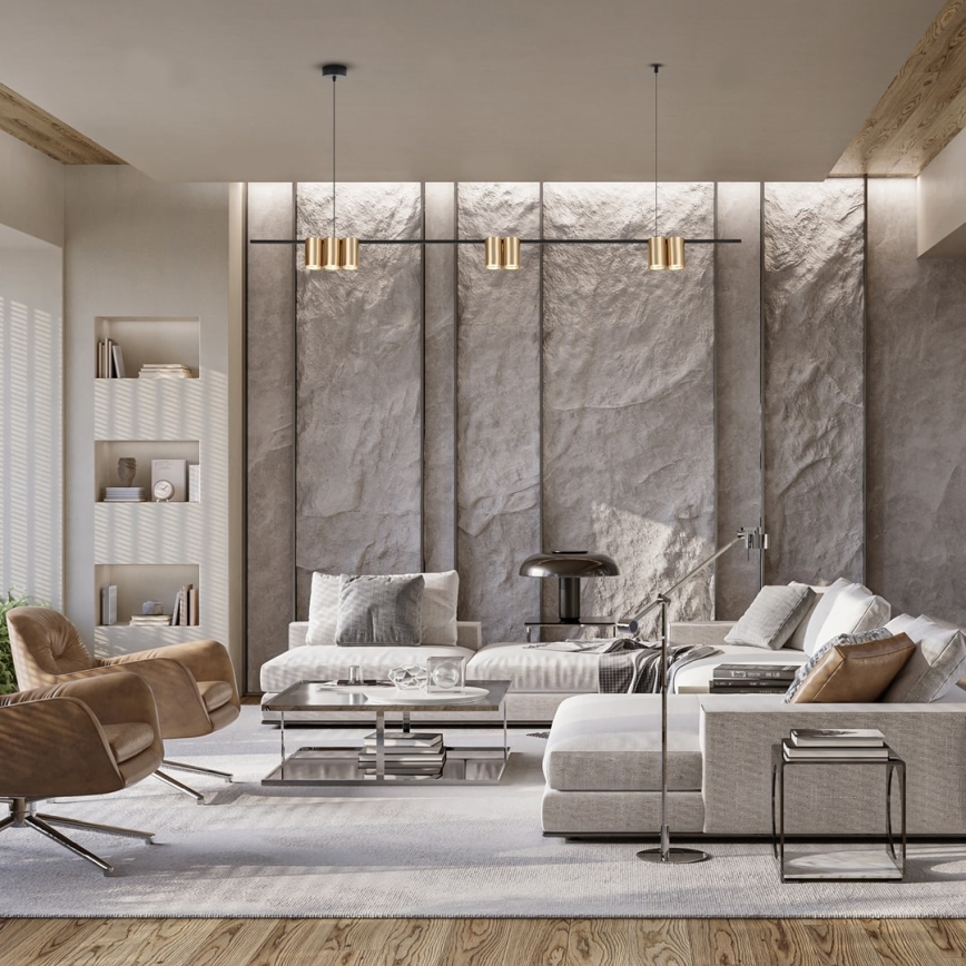 Candelabro suspenso GENESIS 7xGU10/8W/230V dourada