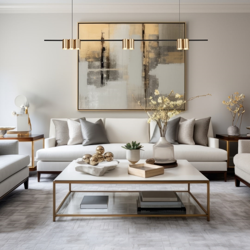 Candelabro suspenso GENESIS 7xGU10/8W/230V dourada