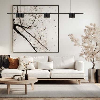 Candelabro suspenso GENESIS 7xGU10/8W/230V preto