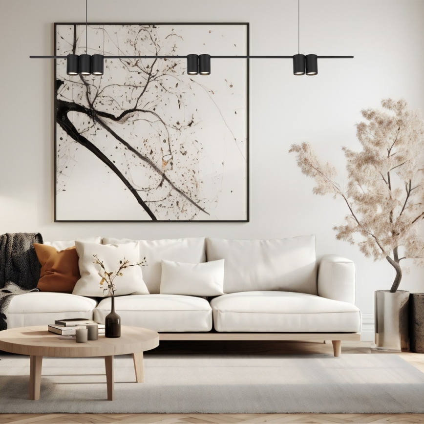 Candelabro suspenso GENESIS 7xGU10/8W/230V preto