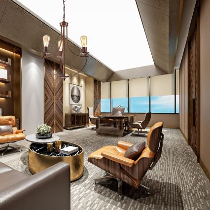 Candelabro suspenso GINA 3xE27/60W/230V castanho