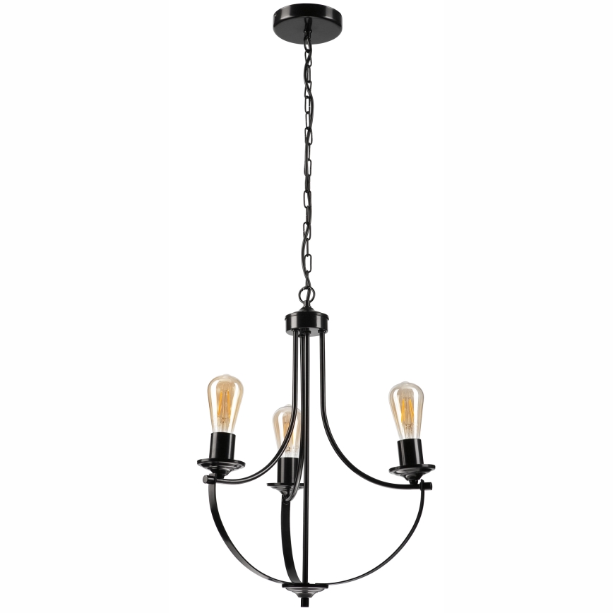 Candelabro suspenso GINA 3xE27/60W/230V preto