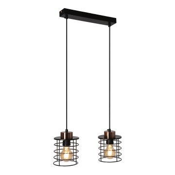 Candelabro suspenso GLOB 2xE27/40W/230V preto
