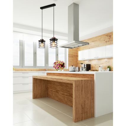 Candelabro suspenso GLOB 2xE27/40W/230V preto