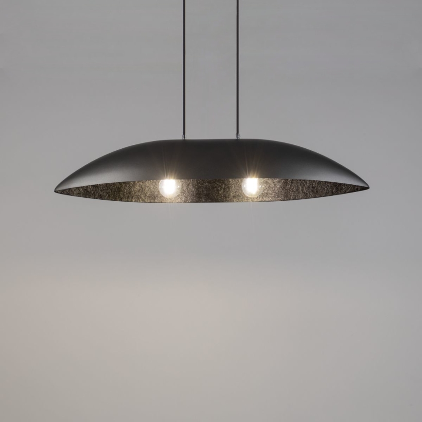 Candelabro suspenso GONDOLA 2xE27/60W/230V prateado/preto