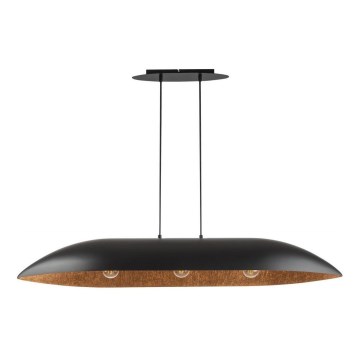 Candelabro suspenso GONDOLA 3xE27/60W/230V preto/cobre