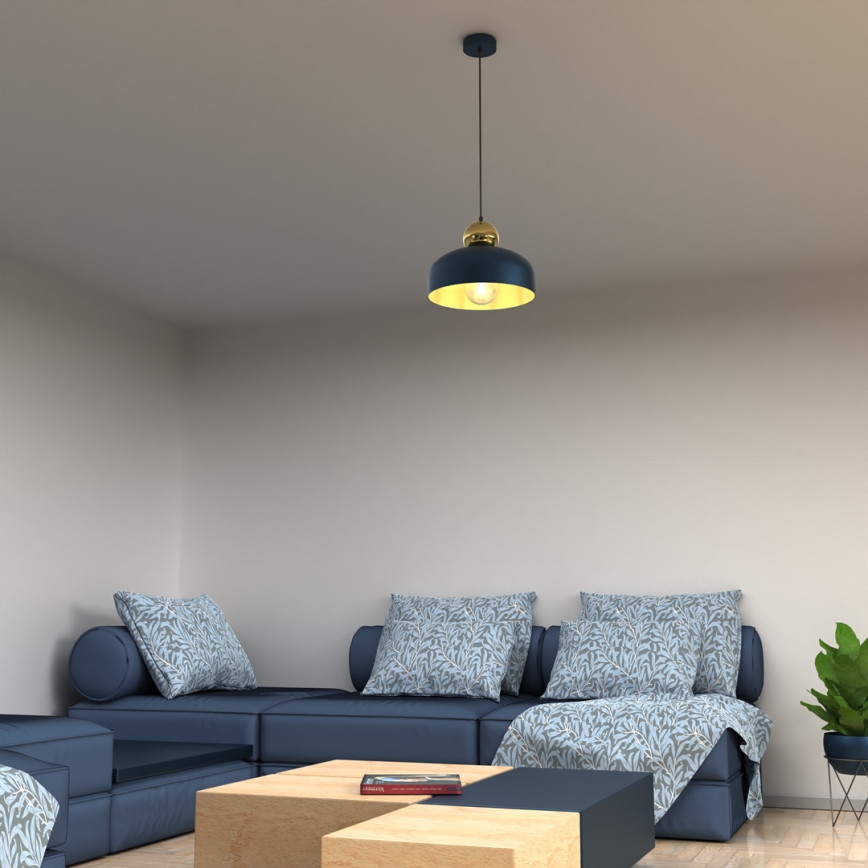 Candelabro suspenso HARALD 1xE27/60W/230V azul