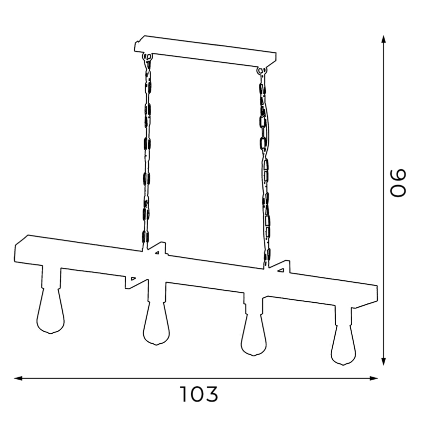 Candelabro suspenso HARD 4xE27/60W/230V