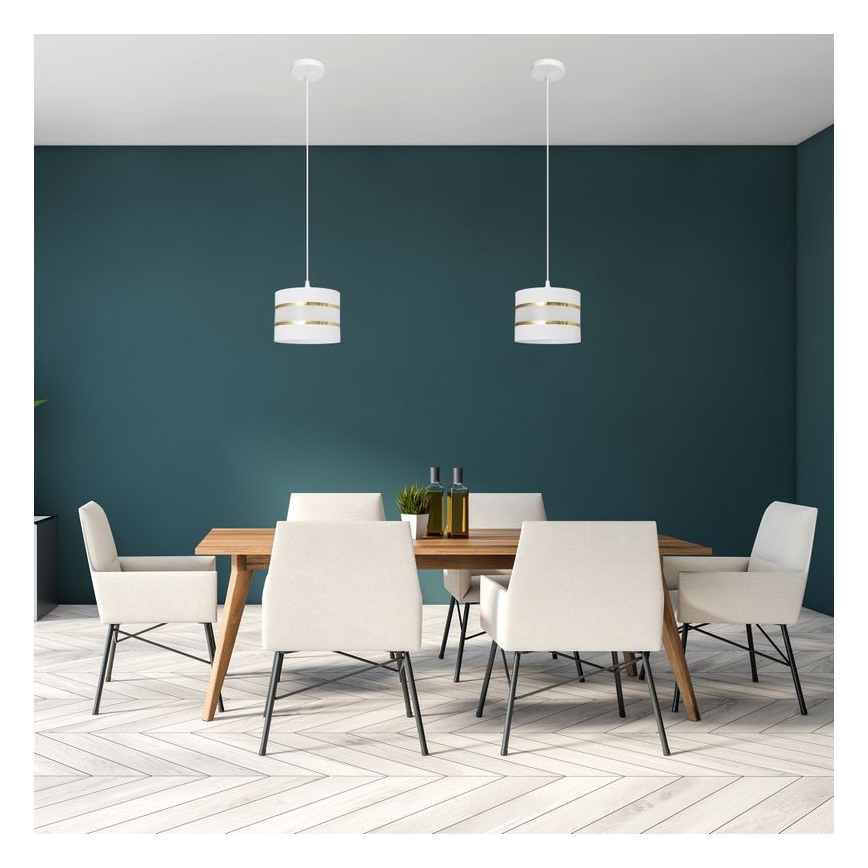 Candelabro suspenso HELEN 1xE27/15W/230V diâmetro 20 cm branco/dourado