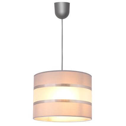 Candelabro suspenso HELEN 1xE27/15W/230V diâmetro 20 cm cinzento/prateado