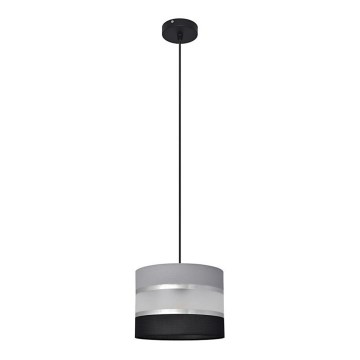 Candelabro suspenso HELEN 1xE27/15W/230V diâmetro 20 cm preto/cinzento/prateado