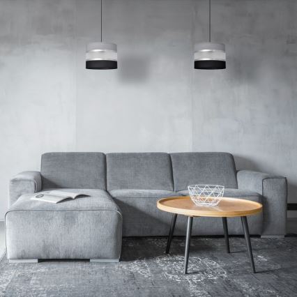 Candelabro suspenso HELEN 1xE27/15W/230V diâmetro 20 cm preto/cinzento/prateado