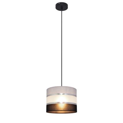 Candelabro suspenso HELEN 1xE27/15W/230V diâmetro 20 cm preto/cinzento/prateado
