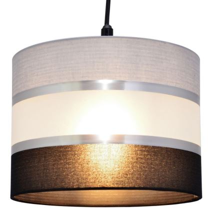 Candelabro suspenso HELEN 1xE27/15W/230V diâmetro 20 cm preto/cinzento/prateado