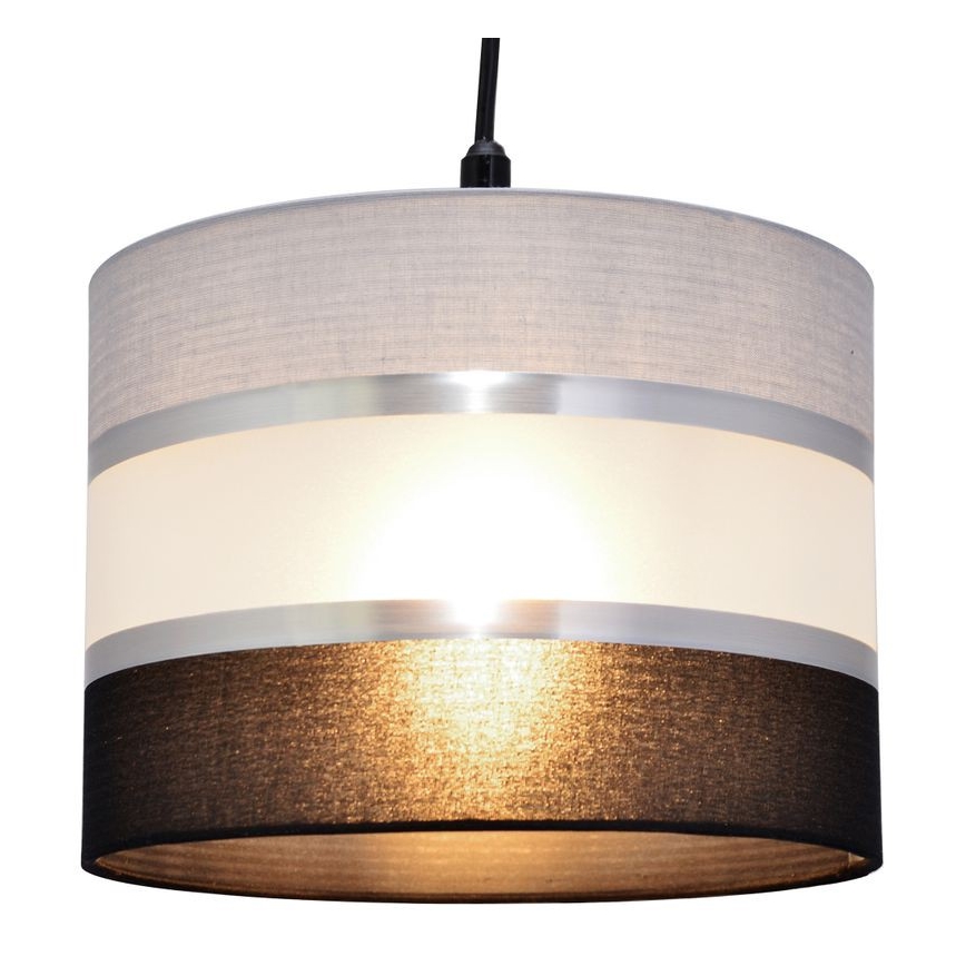 Candelabro suspenso HELEN 1xE27/15W/230V diâmetro 20 cm preto/cinzento/prateado