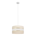 Candelabro suspenso HELEN 1xE27/15W/230V diâmetro 35 cm creme/dourado
