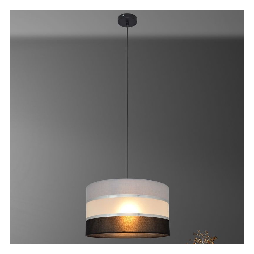 Candelabro suspenso HELEN 1xE27/15W/230V diâmetro 35 cm preto/cinzento/prateado