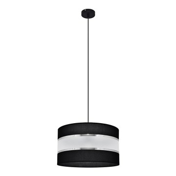 Candelabro suspenso HELEN 1xE27/15W/230V diâmetro 35 cm preto/prateado
