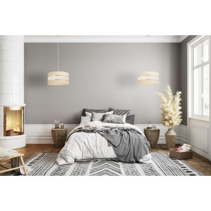 Candelabro suspenso HELEN 1xE27/15W/230V diâmetro 40 cm creme/dourado