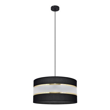 Candelabro suspenso HELEN 1xE27/15W/230V diâmetro 40 cm preto/dourado
