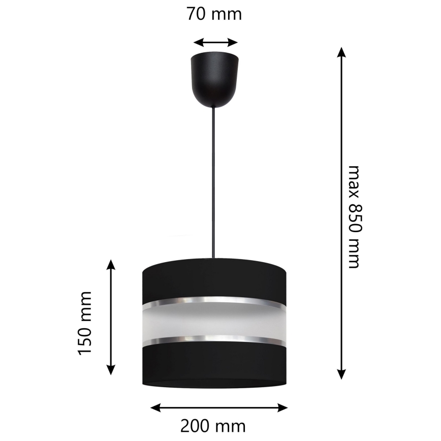 Candelabro suspenso HELEN 1xE27/15W/230V preto