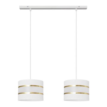 Candelabro suspenso HELEN 2xE27/15W/230V branco/dourado