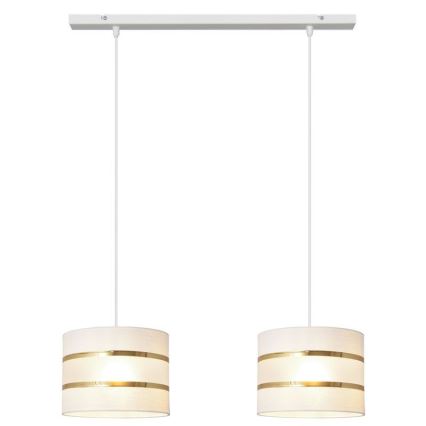 Candelabro suspenso HELEN 2xE27/15W/230V branco/dourado