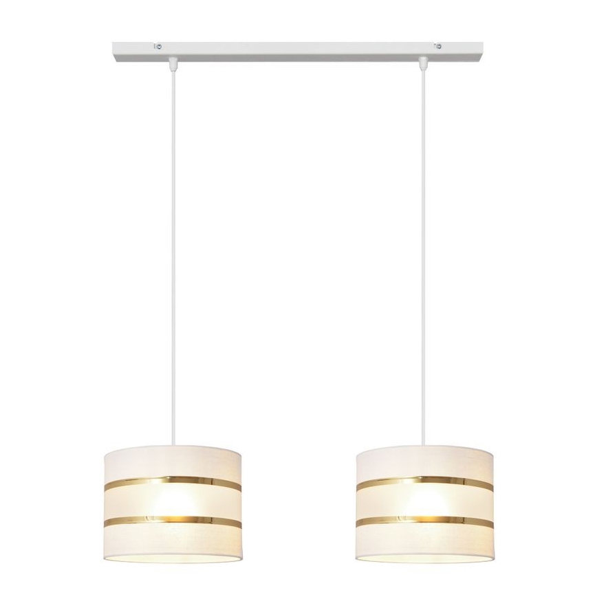 Candelabro suspenso HELEN 2xE27/15W/230V branco/dourado