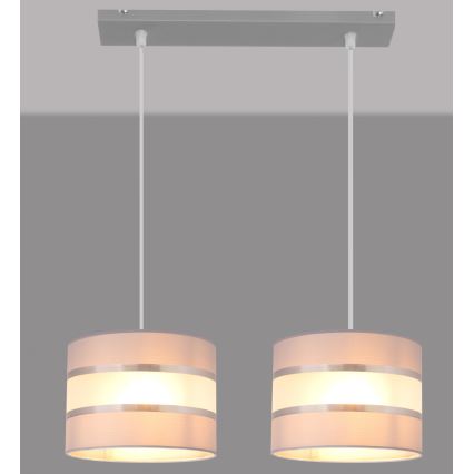 Candelabro suspenso HELEN 2xE27/15W/230V cinzento/prateado