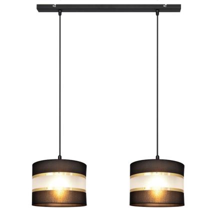 Candelabro suspenso HELEN 2xE27/15W/230V preto/dourado