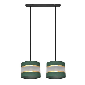 Candelabro suspenso HELEN 2xE27/15W/230V verde/dourada