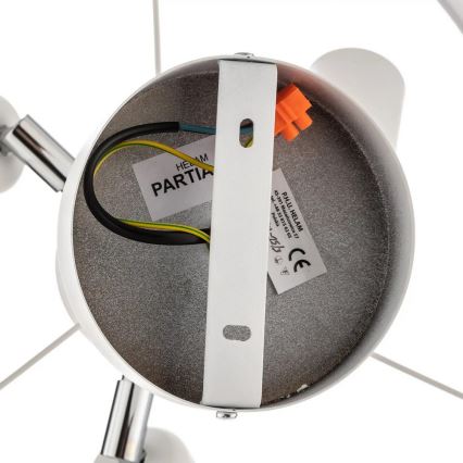 Candelabro suspenso HELEN 3xE27/15W/230V branco/cromado brilhante