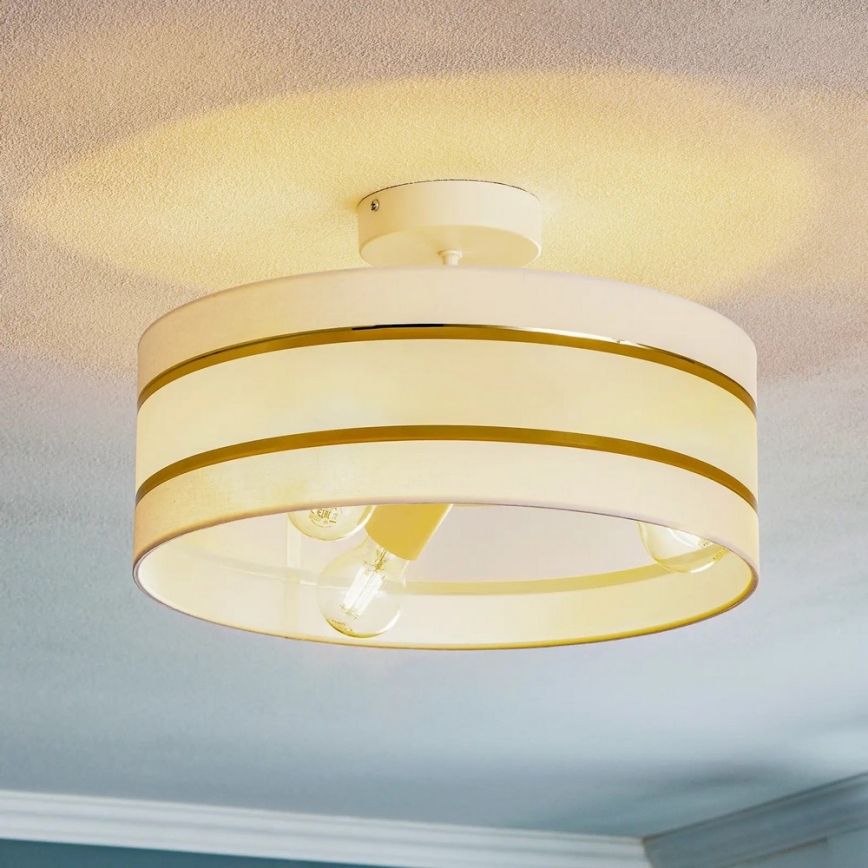 Candelabro suspenso HELEN 3xE27/15W/230V branco/dourado