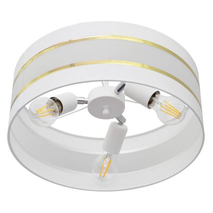 Candelabro suspenso HELEN 3xE27/15W/230V branco/dourado