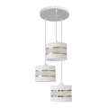 Candelabro suspenso HELEN 3xE27/15W/230V branco/dourado