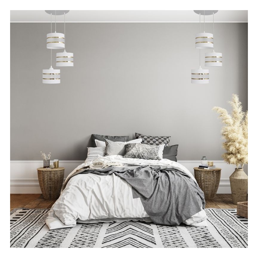 Candelabro suspenso HELEN 3xE27/15W/230V branco/dourado