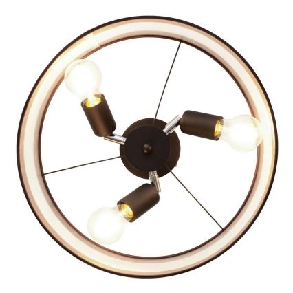 Candelabro suspenso HELEN 3xE27/15W/230V castanho/preto/dourado