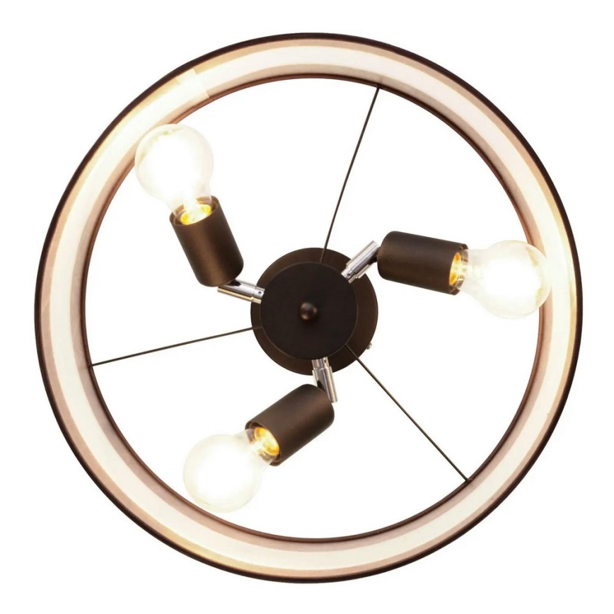 Candelabro suspenso HELEN 3xE27/15W/230V castanho/preto/dourado