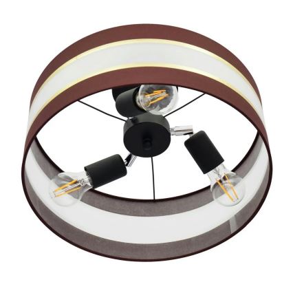 Candelabro suspenso HELEN 3xE27/15W/230V castanho/preto/dourado