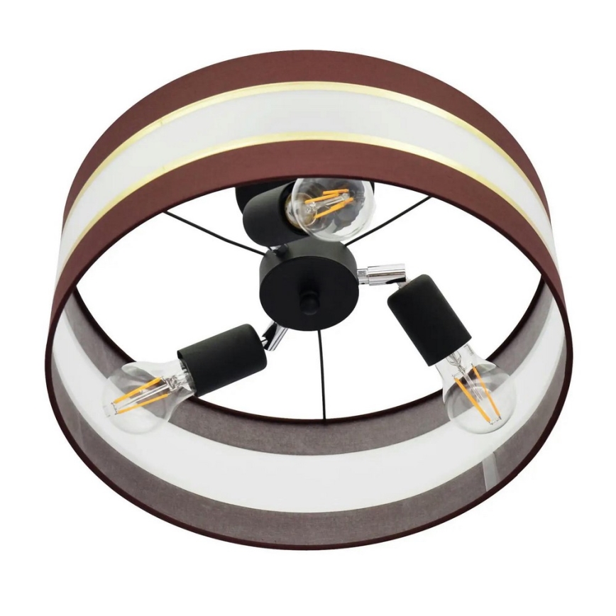 Candelabro suspenso HELEN 3xE27/15W/230V castanho/preto/dourado