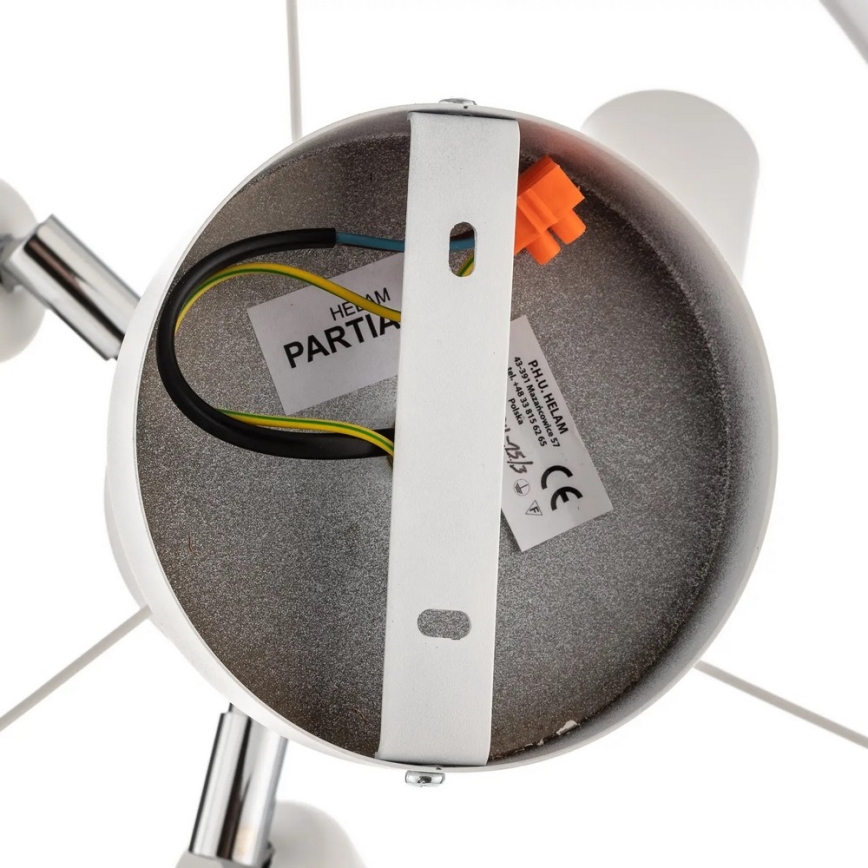 Candelabro suspenso HELEN 3xE27/15W/230V cinzento/cromado brilhante