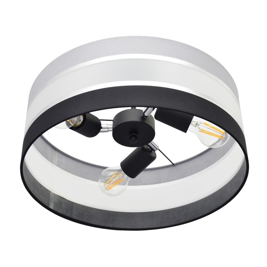 Candelabro suspenso HELEN 3xE27/15W/230V preto/cinzento/cromado brilhante