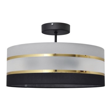 Candelabro suspenso HELEN 3xE27/15W/230V preto/cinzento/dourado