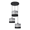 Candelabro suspenso HELEN 3xE27/15W/230V preto/cinzento/prateado