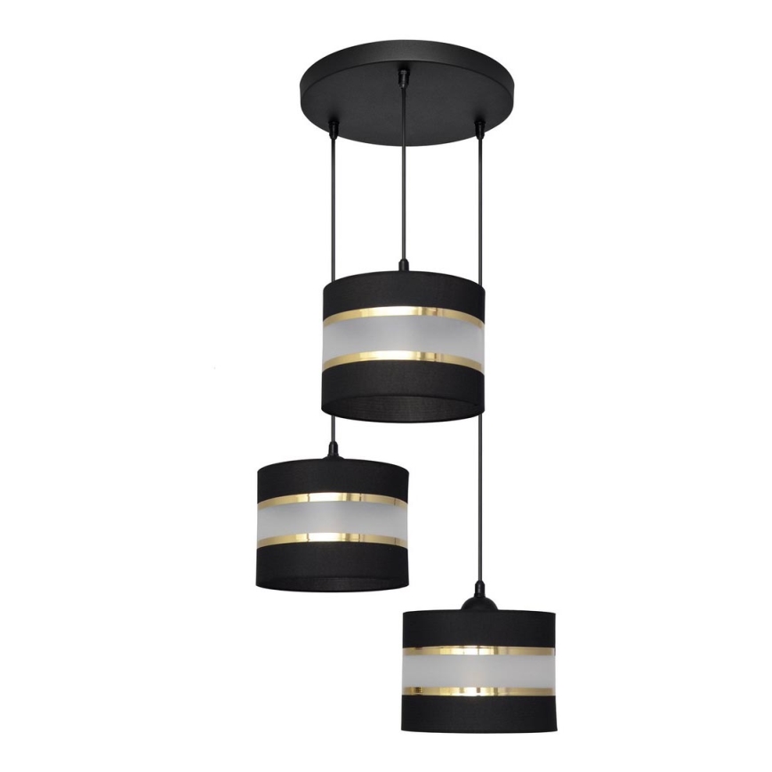 Candelabro suspenso HELEN 3xE27/15W/230V preto/dourado