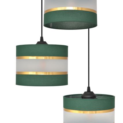 Candelabro suspenso HELEN 3xE27/15W/230V verde/dourada